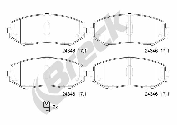 Set placute frana,frana disc 24346 00 701 00 BRECK